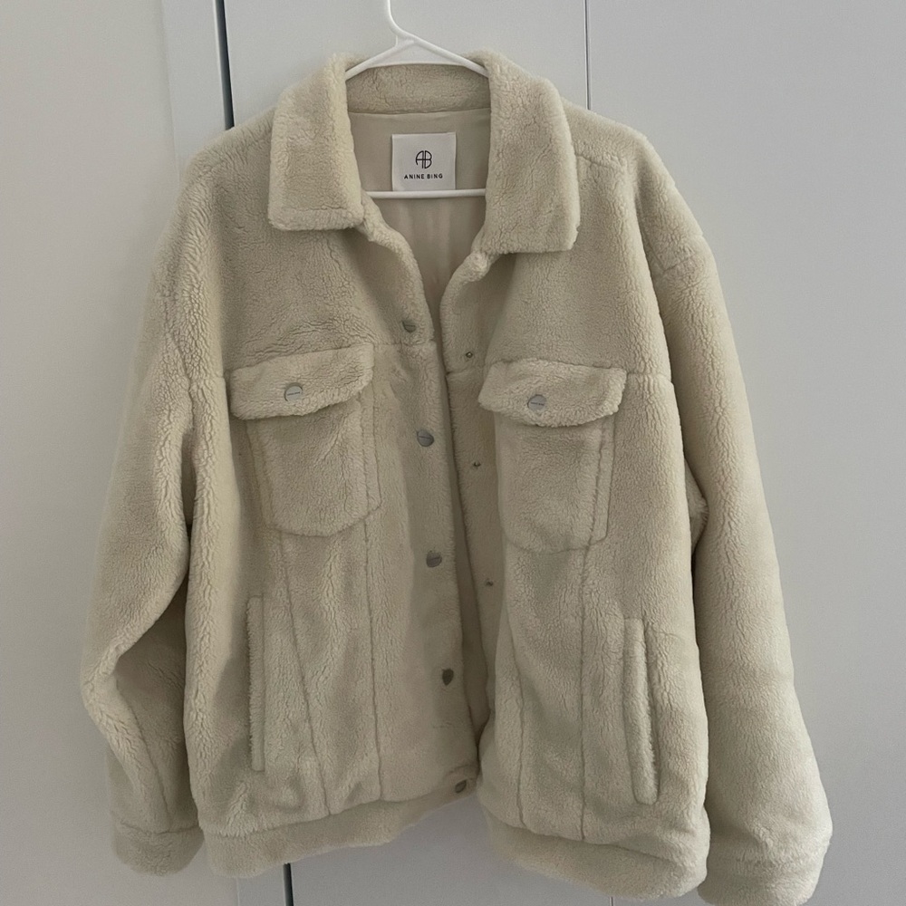 Anine Bing White Sherpa Jacket